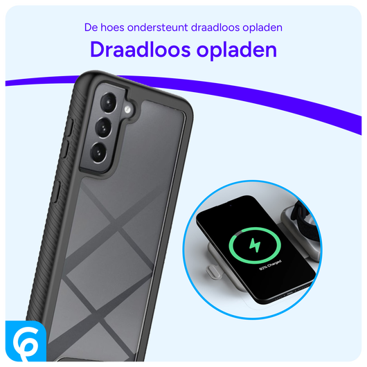 Samsung Galaxy S21 FE Hoesje Full Protect 360° Hybride Cover Zwart afbeelding 6