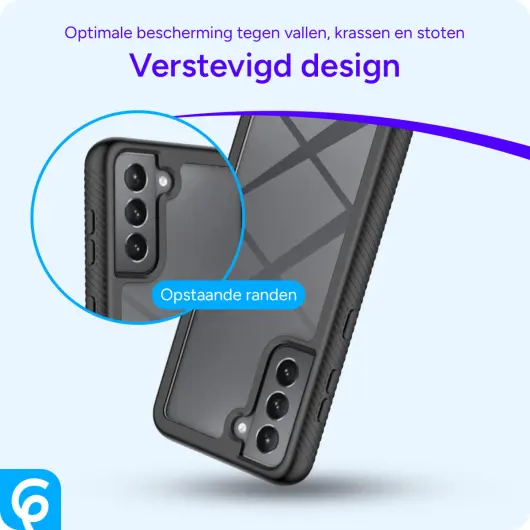 Samsung Galaxy S21 FE Hoesje Full Protect 360° Hybride Cover Zwart afbeelding 2
