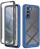 Samsung Galaxy S21 FE Hoesje Full Protect 360° Hybride Cover Blauw