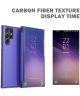Samsung Galaxy S22 Ultra Hoesje View Cover Carbon Fiber Zwart