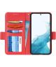 Samsung Galaxy S22 Hoesje Kunstleer Book Case met Pasjes Rood