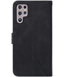 Samsung Galaxy S22 Ultra Hoesje Book Case met Koord Kunstleer Zwart