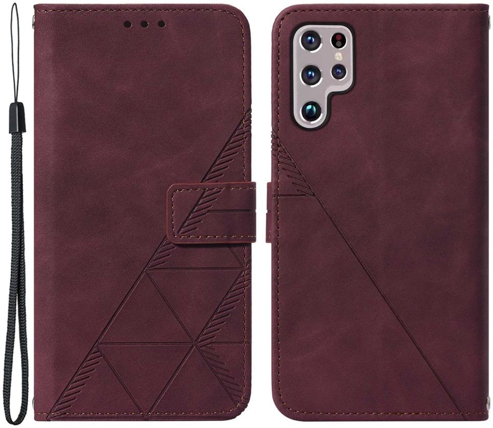 Samsung Galaxy S22 Ultra Hoesje Book Case met Koord Kunstleer Rood afbeelding 5