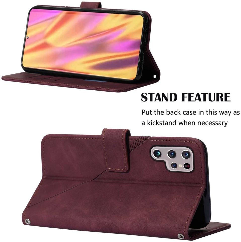 Samsung Galaxy S22 Ultra Hoesje Book Case met Koord Kunstleer Rood afbeelding 6