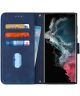 Samsung Galaxy S22 Ultra Hoesje Book Case met Koord Kunstleer Blauw