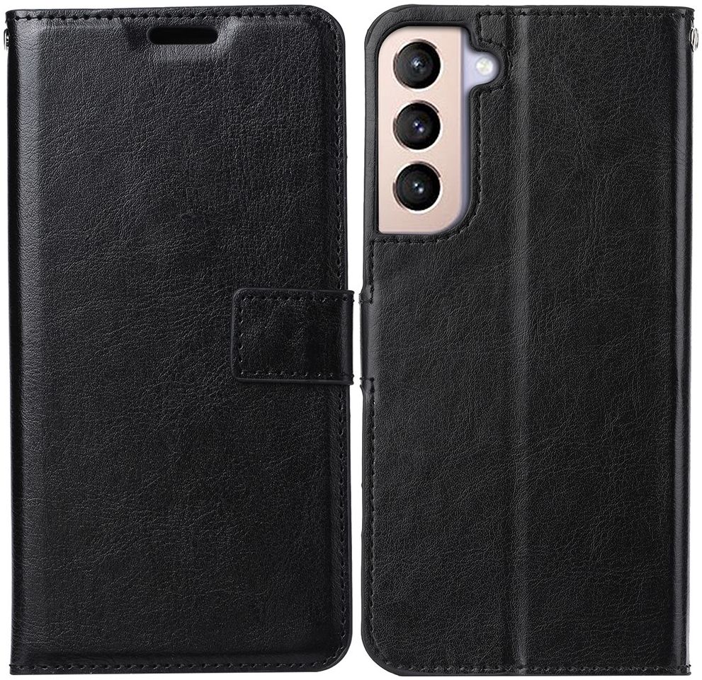Samsung Galaxy S22 Hoesje Portemonnee Book Case Kunstleer Zwart afbeelding 2
