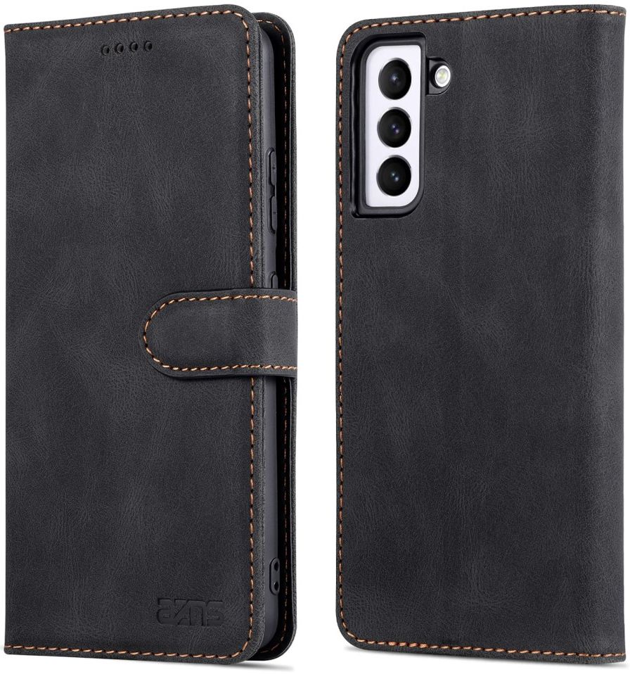 AZNS Samsung Galaxy S22 Hoesje Wallet Book Case Kunstleer Zwart afbeelding 3