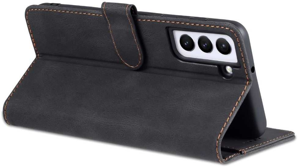 AZNS Samsung Galaxy S22 Hoesje Wallet Book Case Kunstleer Zwart afbeelding 7