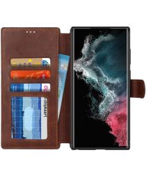 Samsung Galaxy S22 Ultra Hoesje RFID Portemonnee Book Case Bruin