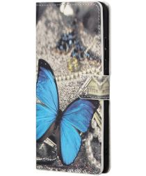Xiaomi Redmi 10 Hoesje Portemonnee Book Case met Blauwe Vlinder Print