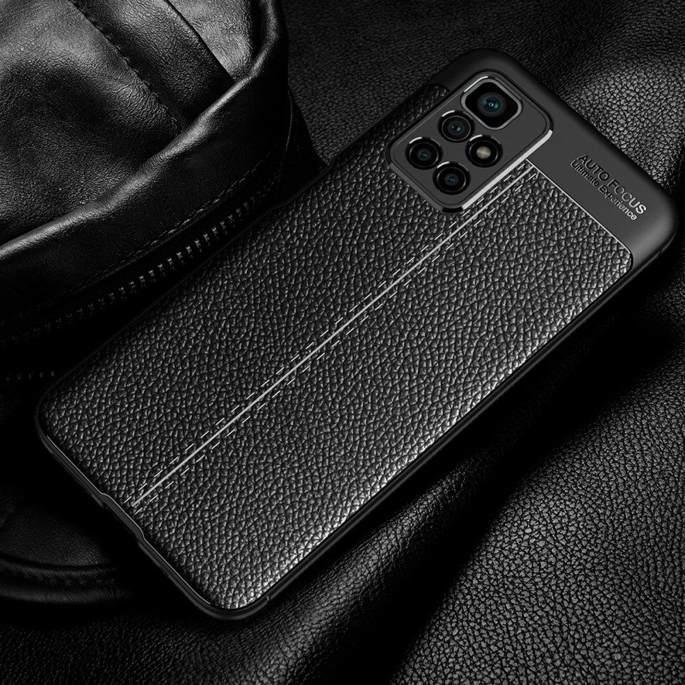 Xiaomi Redmi 10 Hoesje TPU Back Cover Kunstleer Textuur Blauw afbeelding 4