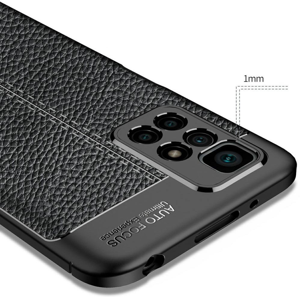 Xiaomi Redmi 10 Hoesje TPU Back Cover Kunstleer Textuur Blauw afbeelding 6