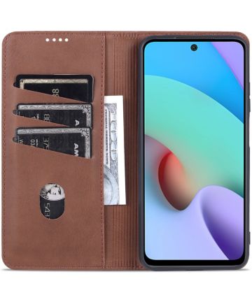 AZNS Xiaomi Redmi 10 Hoesje Portemonnee Book Case Kunstleer Coffee Hoesjes
