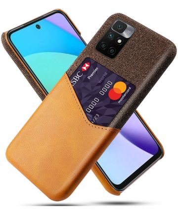 Xiaomi Redmi 10 Hoesje met Kaartsleuf Back Cover Oranje Hoesjes