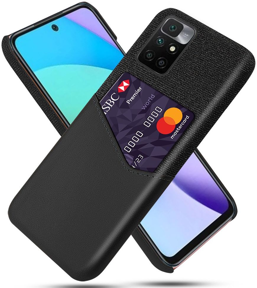 Xiaomi Redmi 10 Hoesje met Kaartsleuf Back Cover Zwart afbeelding 1