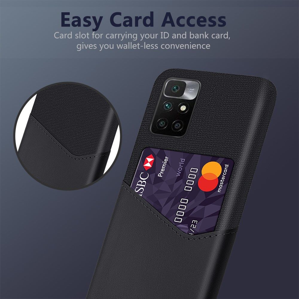 Xiaomi Redmi 10 Hoesje met Kaartsleuf Back Cover Zwart afbeelding 2
