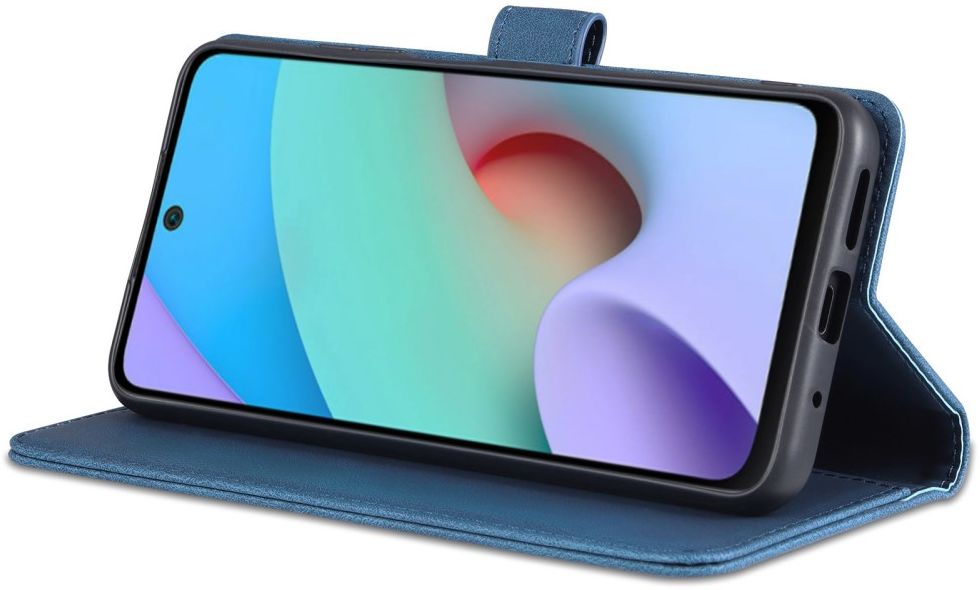 AZNS Xiaomi Redmi 10 Hoesje Wallet Book Case Kunstleer Blauw afbeelding 5