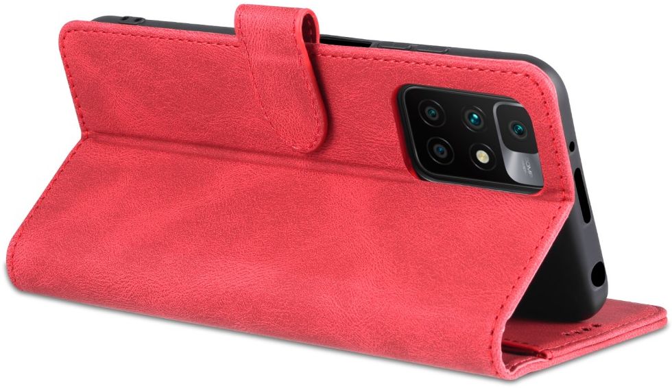 AZNS Xiaomi Redmi 10 Hoesje Wallet Book Case Kunstleer Rood afbeelding 9