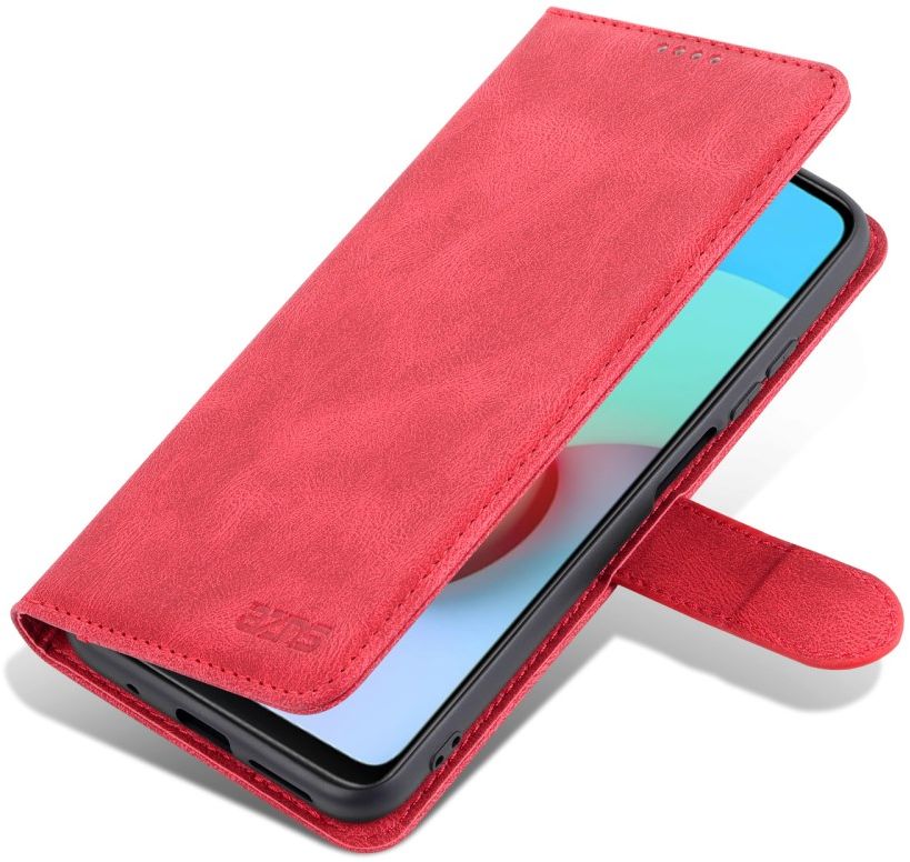 AZNS Xiaomi Redmi 10 Hoesje Wallet Book Case Kunstleer Rood afbeelding 2
