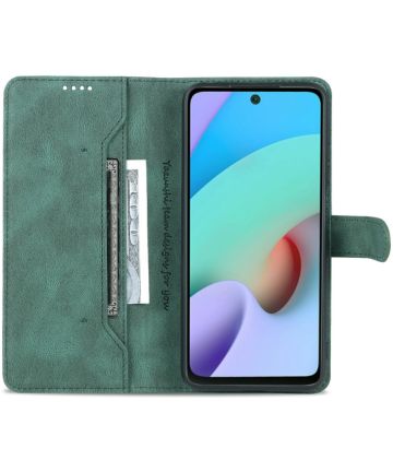 AZNS Xiaomi Redmi 10 Hoesje Wallet Book Case Kunstleer Groen Hoesjes