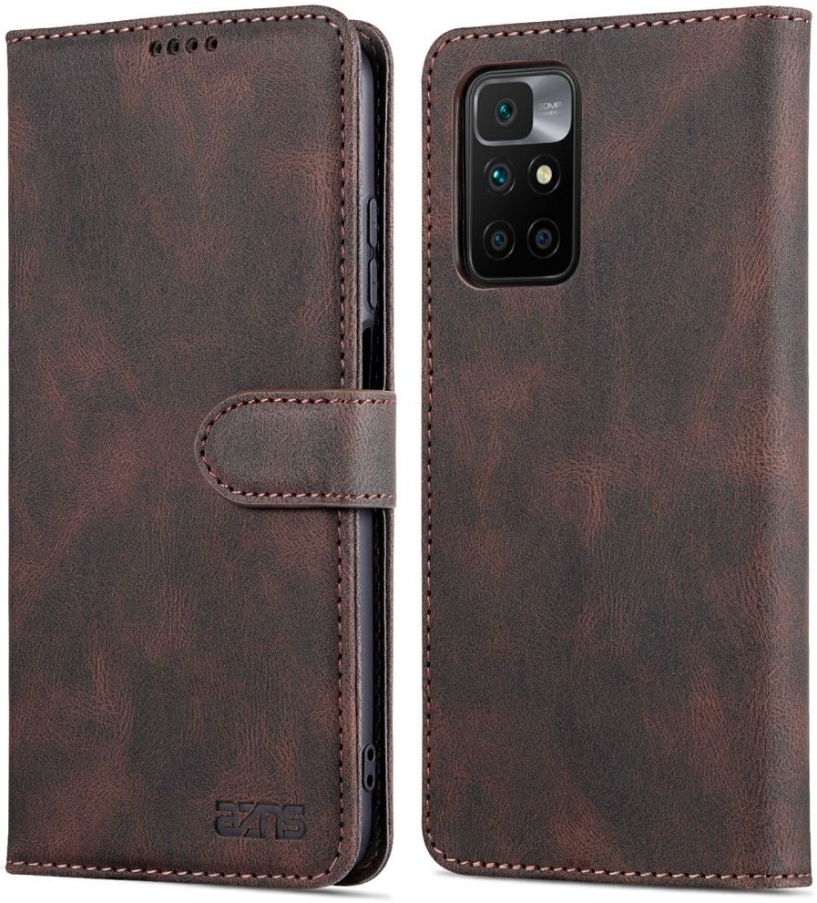 AZNS Xiaomi Redmi 10 Hoesje Wallet Book Case Kunstleer Bruin afbeelding 3