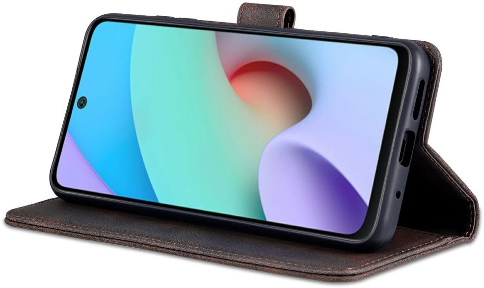 AZNS Xiaomi Redmi 10 Hoesje Wallet Book Case Kunstleer Bruin afbeelding 5