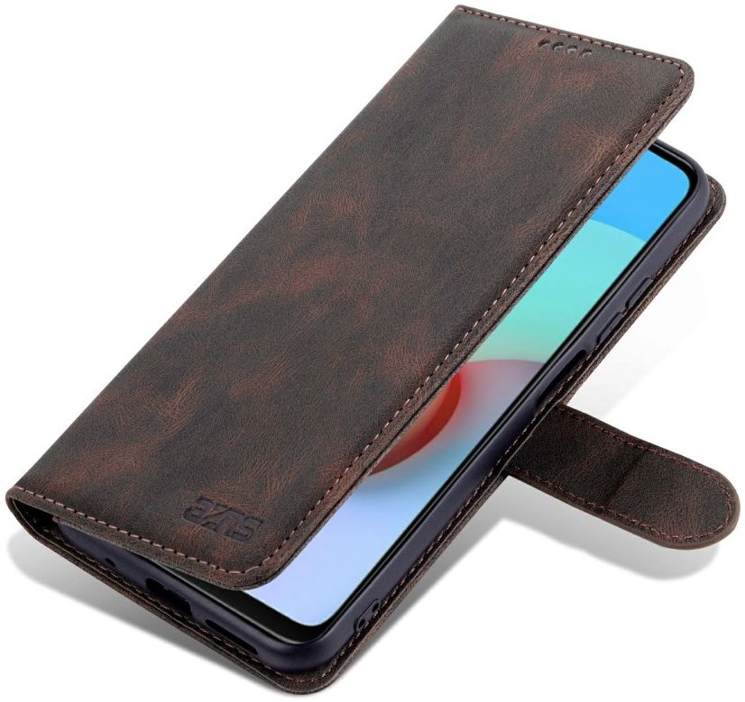 AZNS Xiaomi Redmi 10 Hoesje Wallet Book Case Kunstleer Bruin afbeelding 2