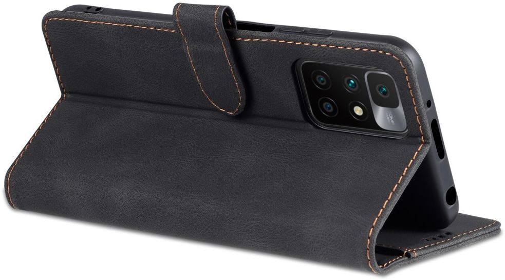 AZNS Xiaomi Redmi 10 Hoesje Wallet Book Case Kunstleer Zwart afbeelding 9