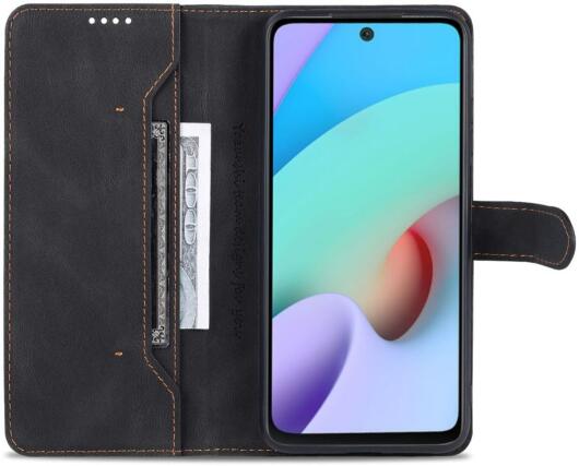 AZNS Xiaomi Redmi 10 Hoesje Wallet Book Case Kunstleer Zwart afbeelding 1