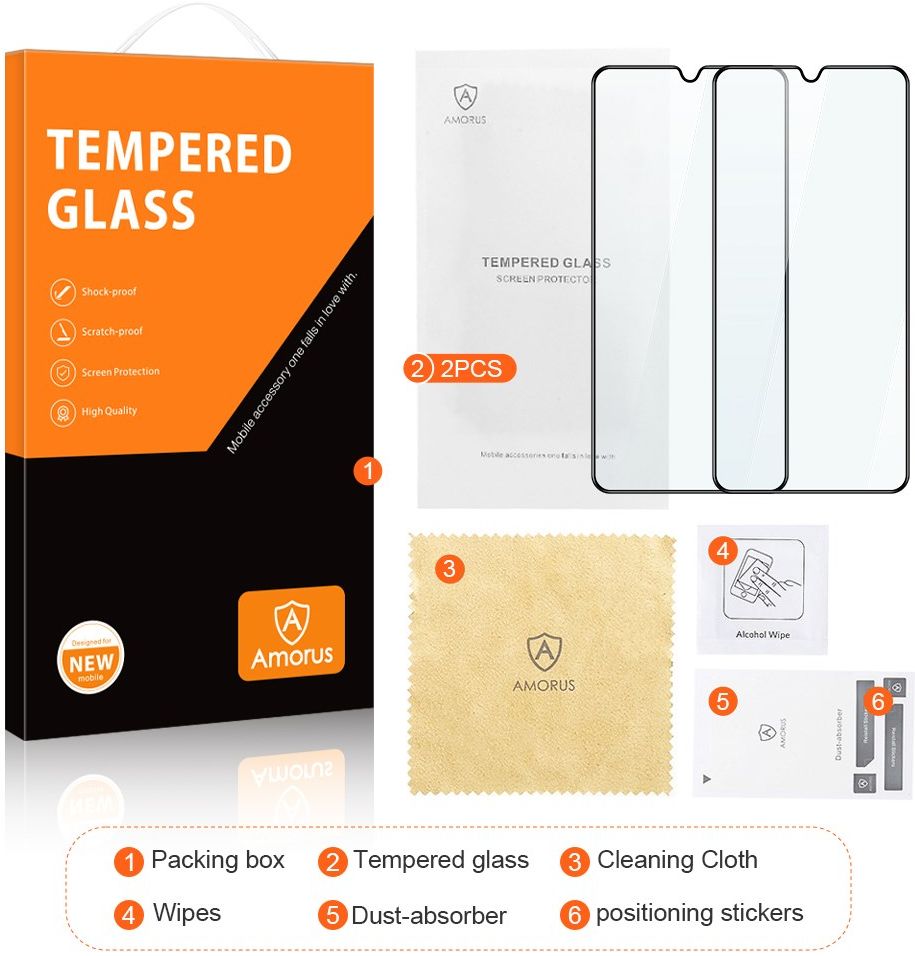 Amorus Samsung Galaxy S22 Screen Protector 9H Tempered Glass (2-Pack) afbeelding 9