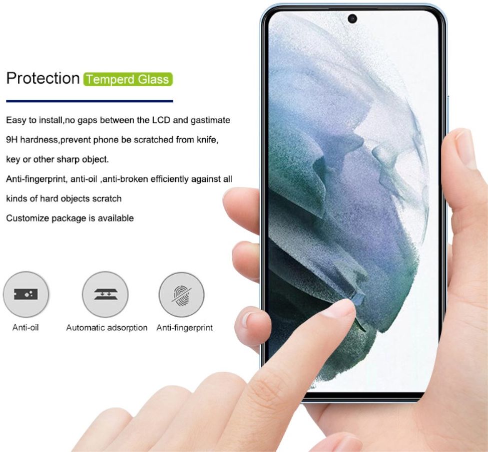 MOCOLO Samsung Galaxy S22 Plus Screen Protector Volledig Dekkend Zwart afbeelding 3