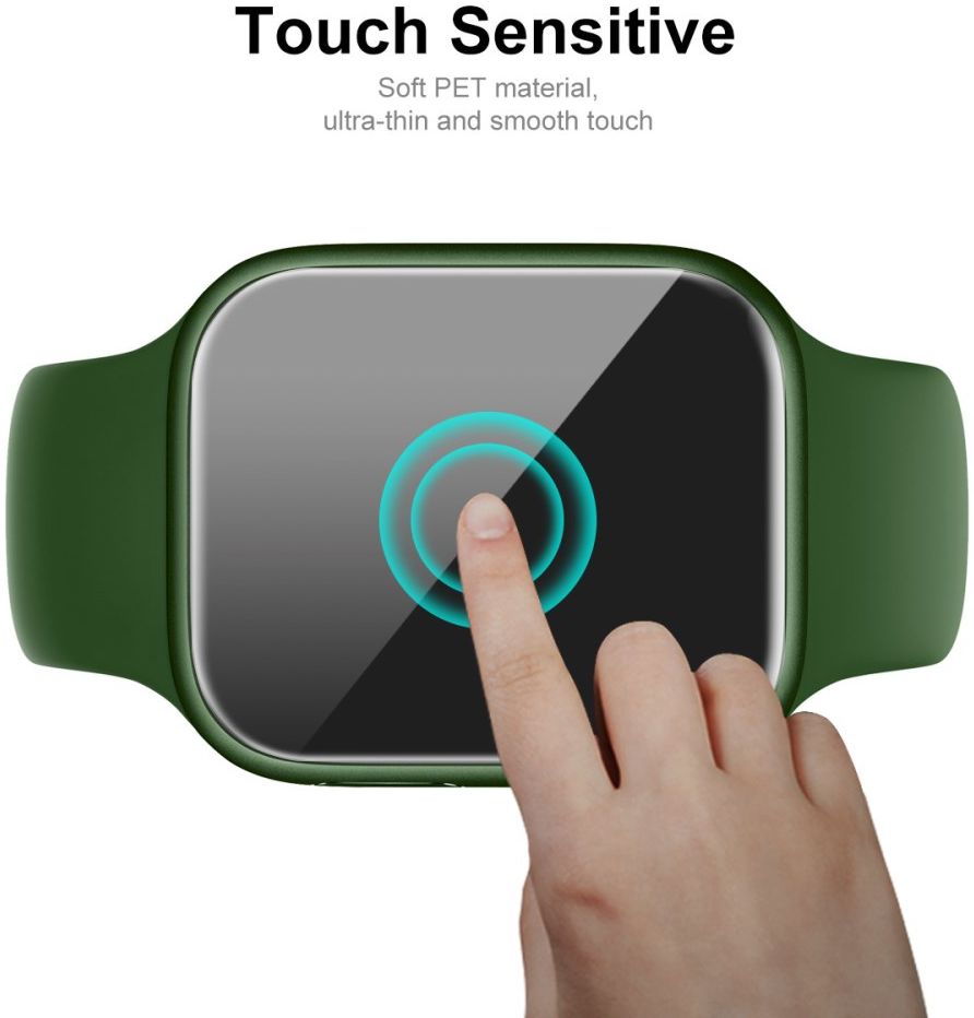Apple Watch Series 7 / 8 / 9 45MM Hoesje met Screen Protector - TPU - Zwart afbeelding 7