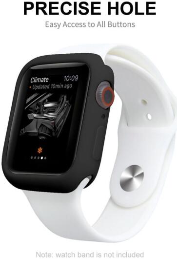 Apple Watch Series 7 / 8 / 9 45MM Hoesje met Screen Protector - TPU - Zwart afbeelding 4