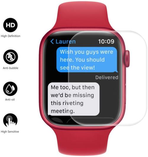 Apple Watch Series 7 / 8 / 9 45MM Hoesje met Screen Protector - TPU - Zwart afbeelding 6