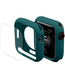 Apple Watch Series 7 / 8 / 9 45MM Hoesje met Screen Protector - TPU - Groen