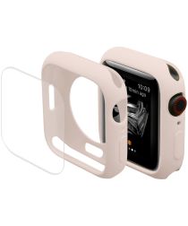 Apple Watch Series 7 41MM Hoesje Flexibel TPU + Screen Protector Roze