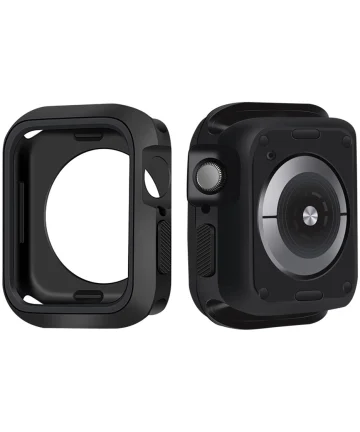 Apple Watch 38MM Hoesje Schokbestendig Siliconen Cover Zwart Cases