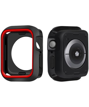 Apple Watch 40MM Hoesje Schokbestendig Siliconen Cover Zwart Rood Cases