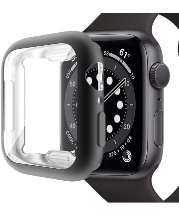 Apple Watch Series 7 / 8 / 9 45MM Hoesje Met Screenprotector - TPU - Zwart Cases