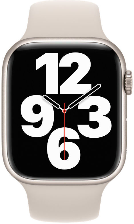 Apple Watch 45MM / 44MM / 42MM Bandje Siliconen met Drukknoop Beige afbeelding 2