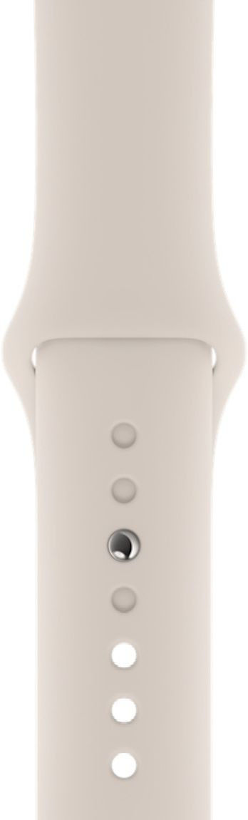 Apple Watch 45MM / 44MM / 42MM Bandje Siliconen met Drukknoop Beige afbeelding 3