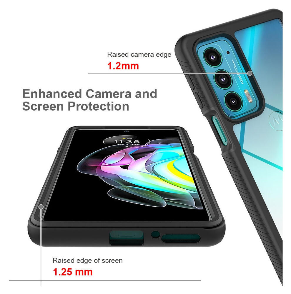 Motorola Edge 20 Hoesje Volledig Schokbestendig Hybride Cover Zwart afbeelding 4