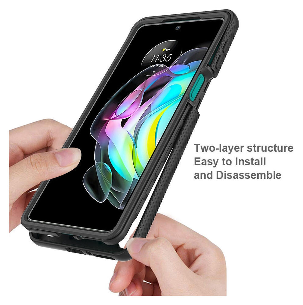 Motorola Edge 20 Hoesje Volledig Schokbestendig Hybride Cover Zwart afbeelding 5