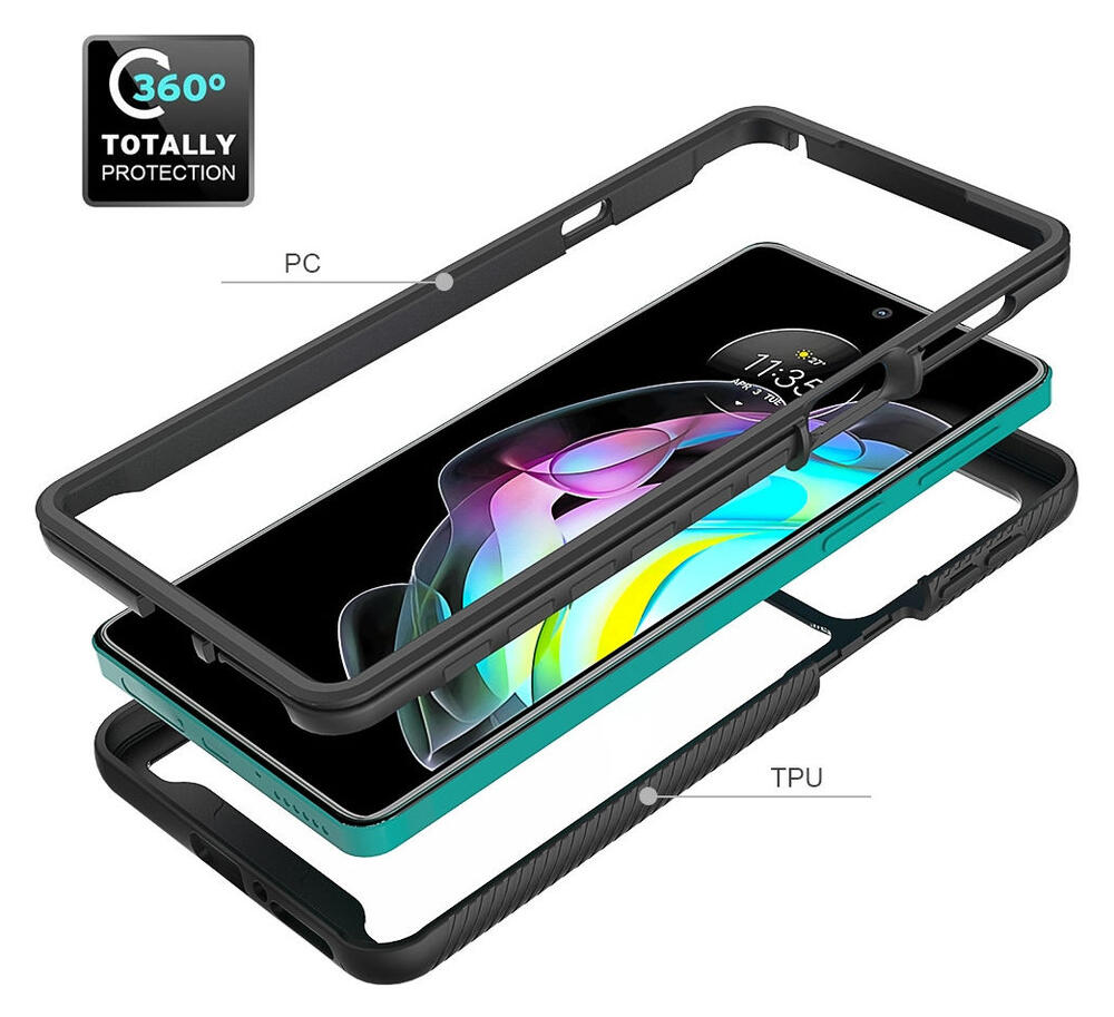 Motorola Edge 20 Hoesje Volledig Schokbestendig Hybride Cover Zwart afbeelding 6