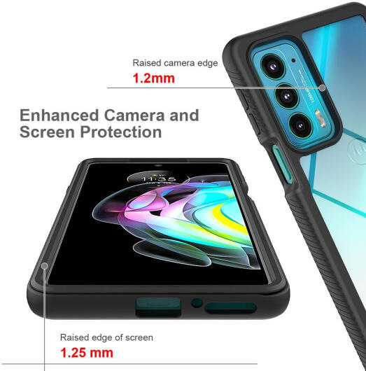 Motorola Edge 20 Hoesje Volledig Schokbestendig Hybride Cover Zwart afbeelding 4