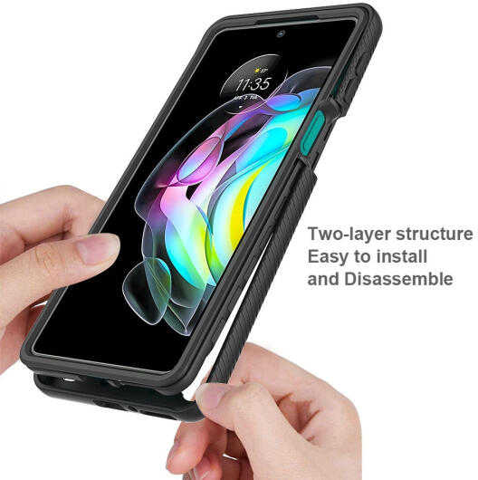 Motorola Edge 20 Hoesje Volledig Schokbestendig Hybride Cover Zwart afbeelding 5