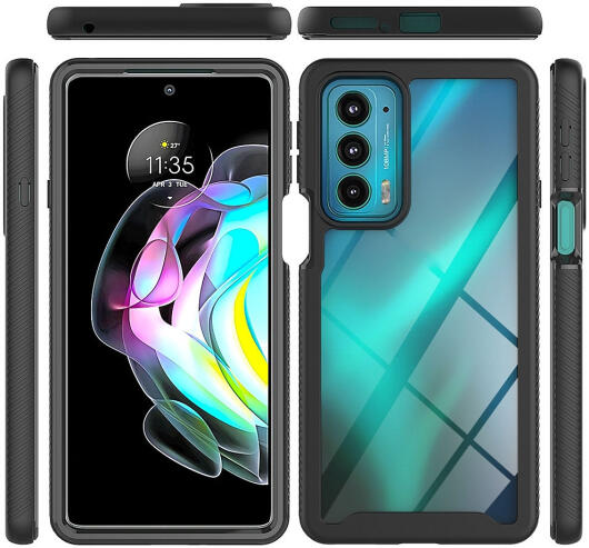 Motorola Edge 20 Hoesje Volledig Schokbestendig Hybride Cover Zwart afbeelding 7