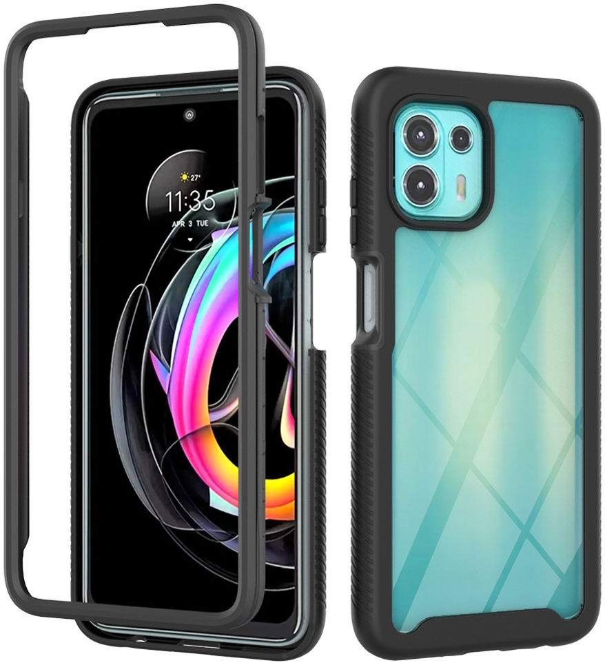 Motorola Edge 20 Lite Hoesje Volledig Schokbestendig Cover Zwart afbeelding 1