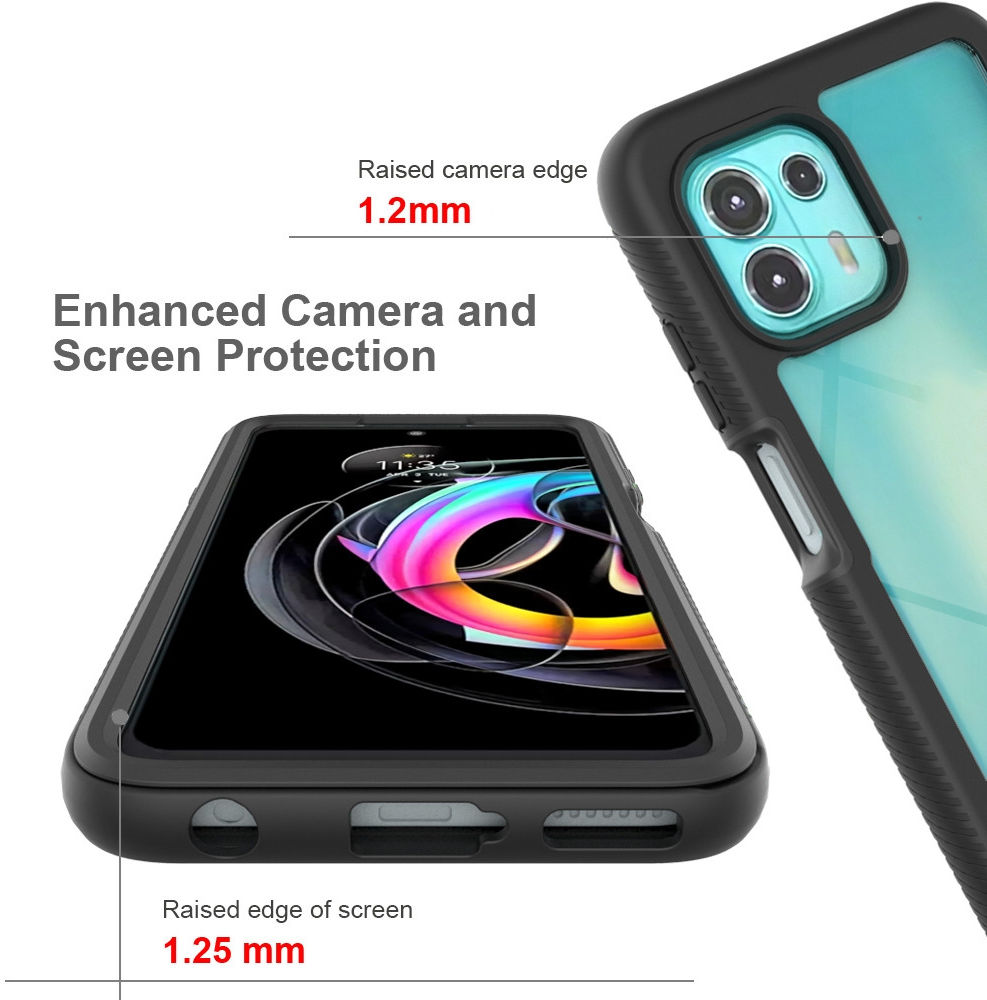 Motorola Edge 20 Lite Hoesje Volledig Schokbestendig Cover Zwart afbeelding 4