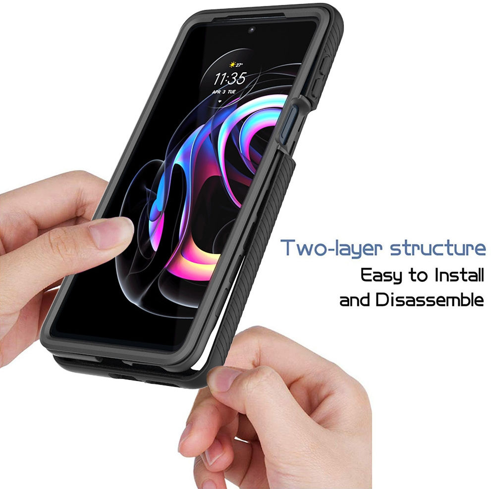 Motorola Edge 20 Pro Hoesje Volledig Schokbestendig Cover Zwart afbeelding 5